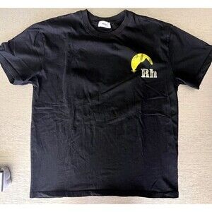 RHUDE Moonlight Black Logo T Shirt Size Large